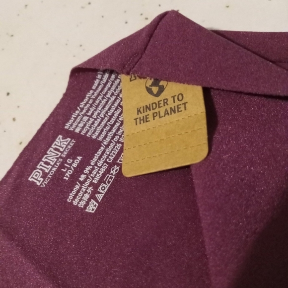 V.S. PINK- Berry & Pink Logo Shortie-Shorts-L - Picture 3 of 5